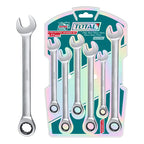 Set De 6 Llaves Combinadas Con Criquet 8-17mm Tht102rk566 Color Turquesa