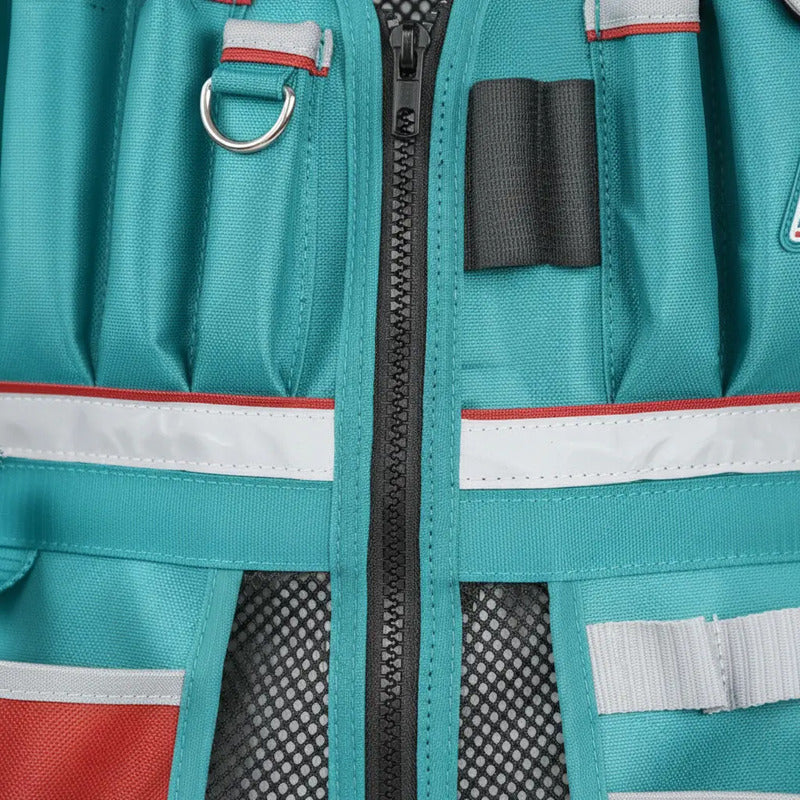 Bolso Portaherramientas Total Ttvt16025 Color Turquesa De Poliéster Malla De Aire