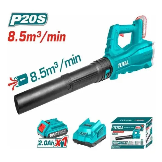 Soplador De Hojas Inalámbrico Total Jardinería Con 1 Batería 2.0ah Litio-ion Y Cargador Tabli203235 Turquesa
