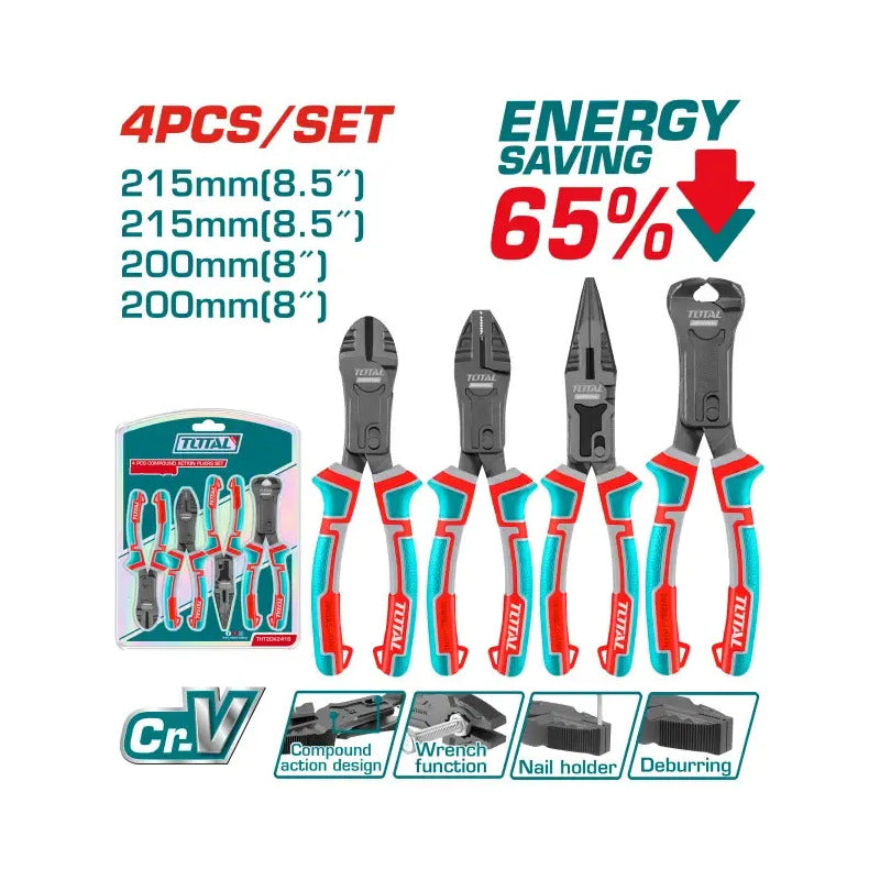 Set De Alicates 4 Piezas Total Tools Tht2ck241s