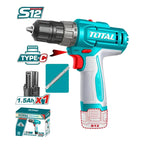 Taladro Inalámbrico Total Tools 12v 10mm Tdli122061 Turquesa 1