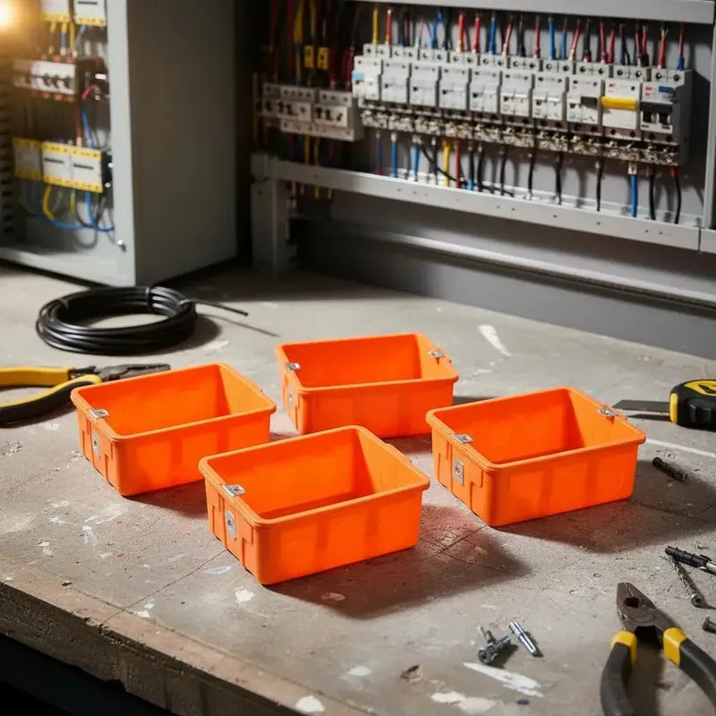 Caja Derivación Tabiquería Color Naranjo 105 X 60 Mm Naranja