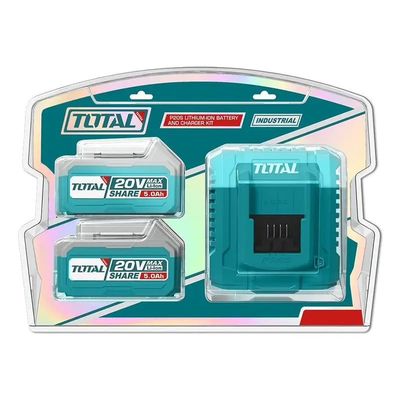 Set 20v Total, 2 Baterías Litio Ion 5.0ah + Cargador Rápido