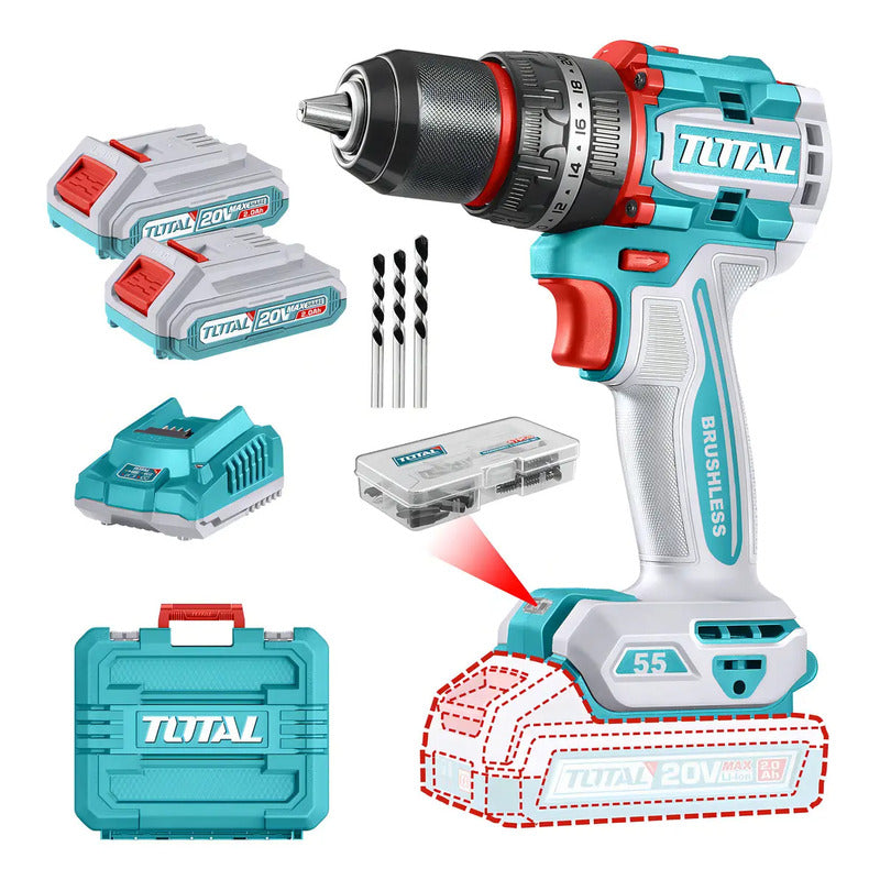 Taladro Percutor Y Atornillador Inalámbrico Total, Industria Turquesa 50 60hz