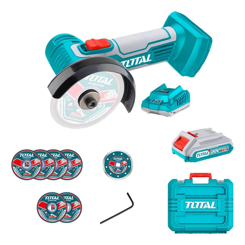 Mini Cortador Industrial + Bat 2ah + Carg + 7 Discos Total Color Pantone 322c Frecuencia 50 60hz Tagli76012 Turquesa