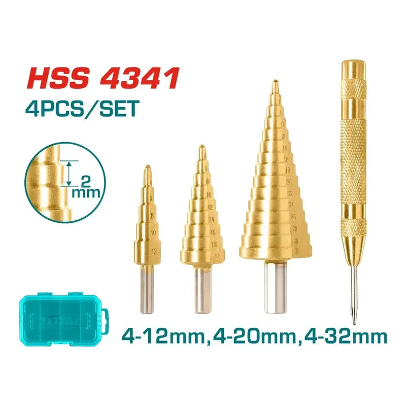 Set Brocas Escalonadas 4-32mm Total Tools Tacsd2041