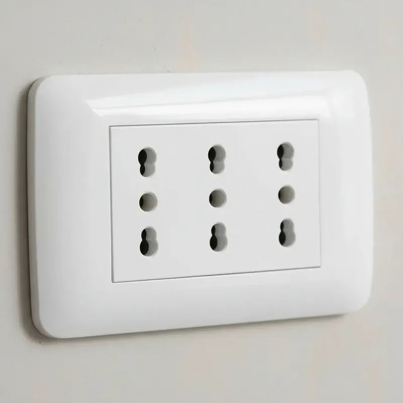 Enchufe Triplex Lexo Blanco 10 16a Toma Corriente Triple Segura Y Resistente Para Instalaciones Eléctricas Domiciliarias
