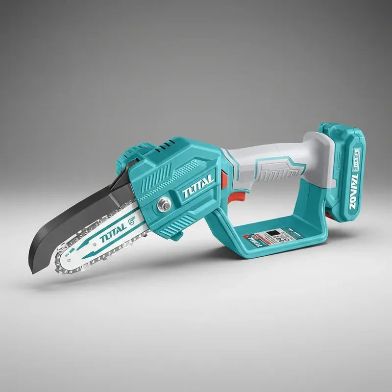 Mini Motosierra De Mano Inalámbrica Total Tgsli20581 Turquesa 5 Pulgadas 130mm Jardín Poda Con 1 Batería 2.0ah Litio-ion Y Cargador