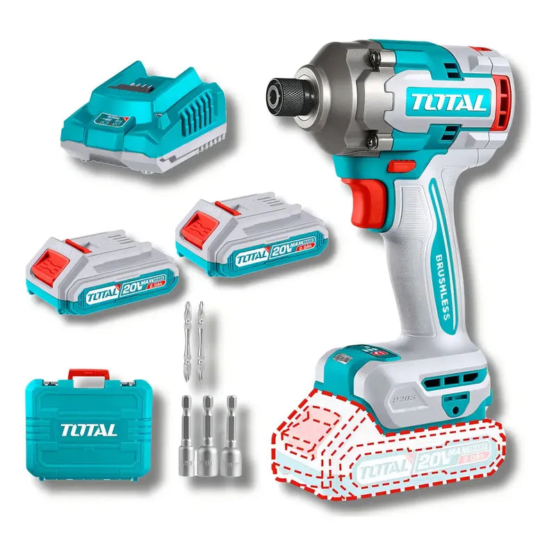 Atornillador De Impacto 285nm Total Color Azul Petróleo Turquesa 20v