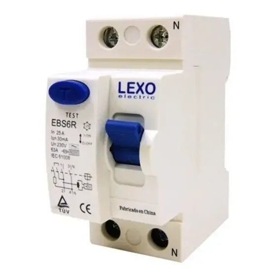 Interruptor Diferencial Lexo Ebs6r 2x25a 30ma Certificado Sec Protección Contra Fugas Eléctricas Ideal Para Seguridad En Instalaciones Residenciales