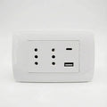 Tomacorriente Dúplex Lexo Con Usb Y Usb-c De 10a Blanco Para Carga De Celulares