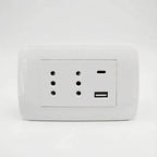Tomacorriente Dúplex Lexo Con Usb Y Usb-c De 10a Blanco Para Carga De Celulares