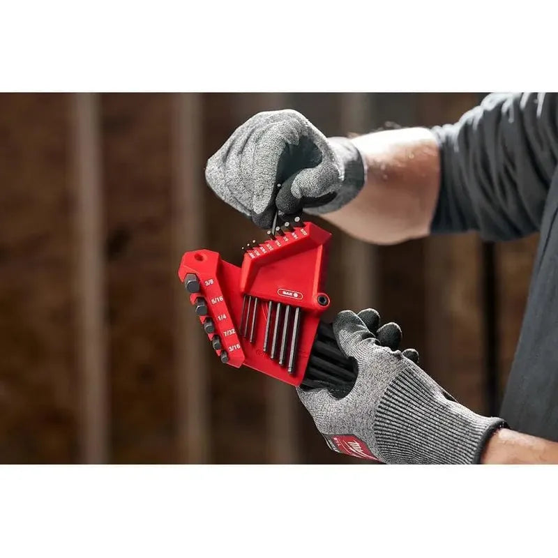 Juego De Llaves Allen Milwaukee 9pc Métrico Punta Esférica Rojo