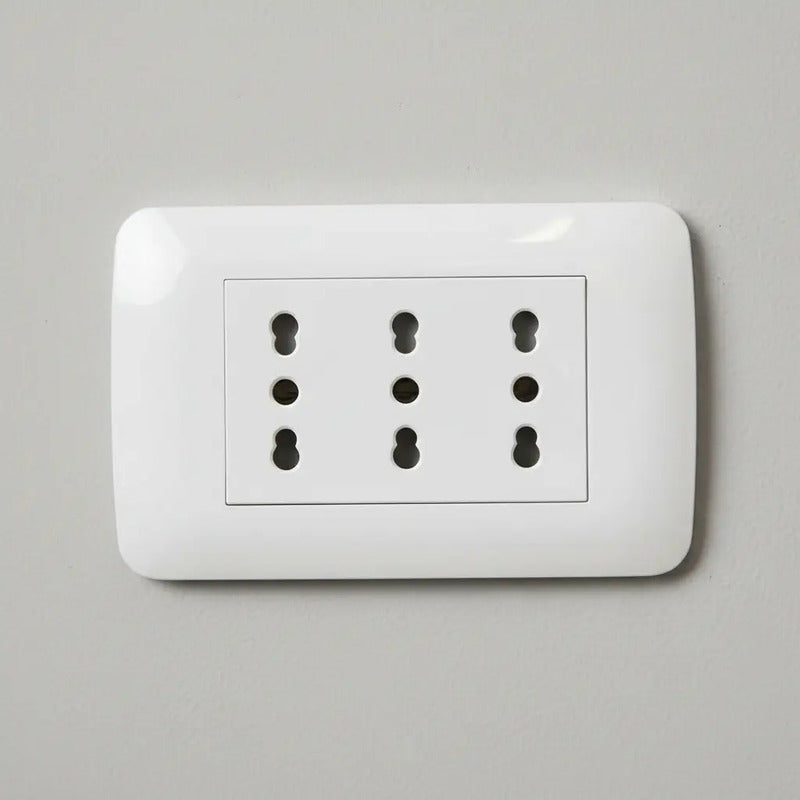 Enchufe Triplex Lexo Blanco 10 16a Toma Corriente Triple Segura Y Resistente Para Instalaciones Eléctricas Domiciliarias