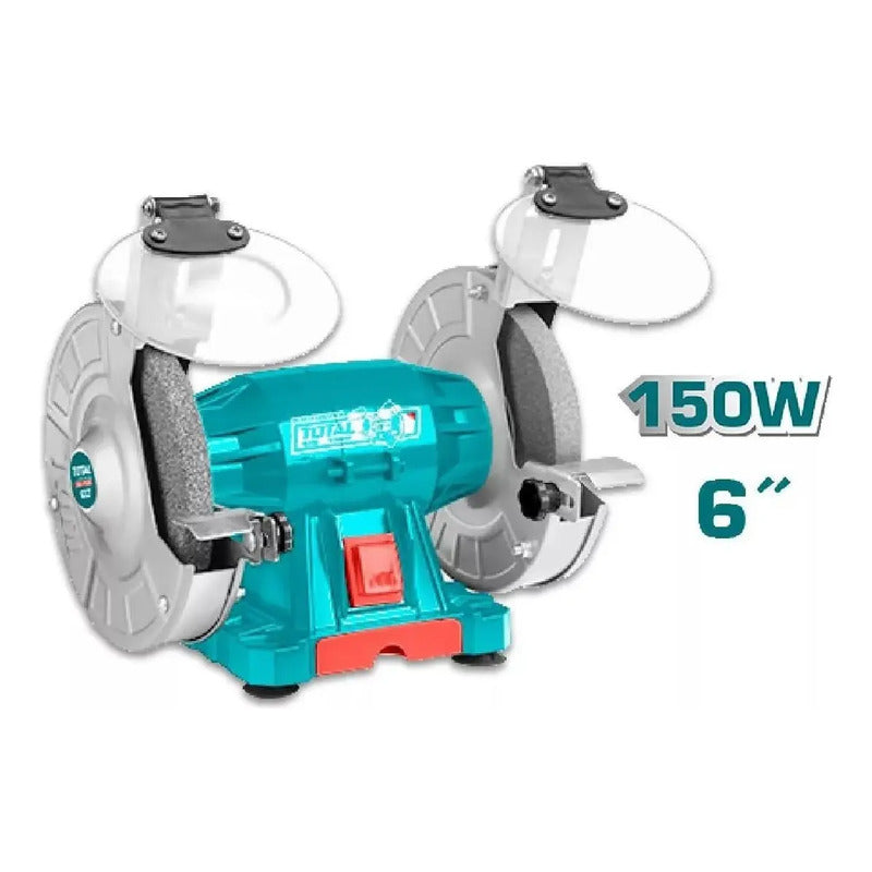 Esmeril De Banco Industrial 150w 6'' (150mm) 2950rpm Total Turquesa 50 Hz