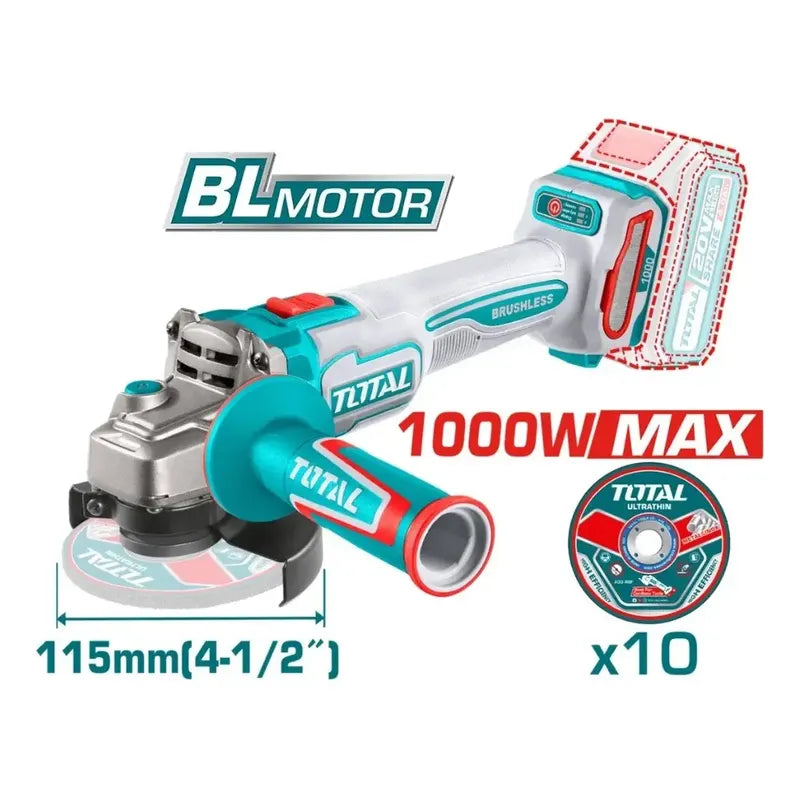 Combo Taladro 66nm+amoladora Y Llave Impacto Total Tosli2412