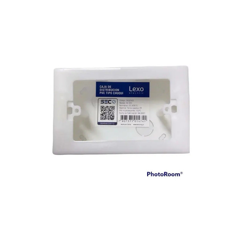 Caja De Paso Estanca Rectangular Lexo Electric W-445 Color Blanco