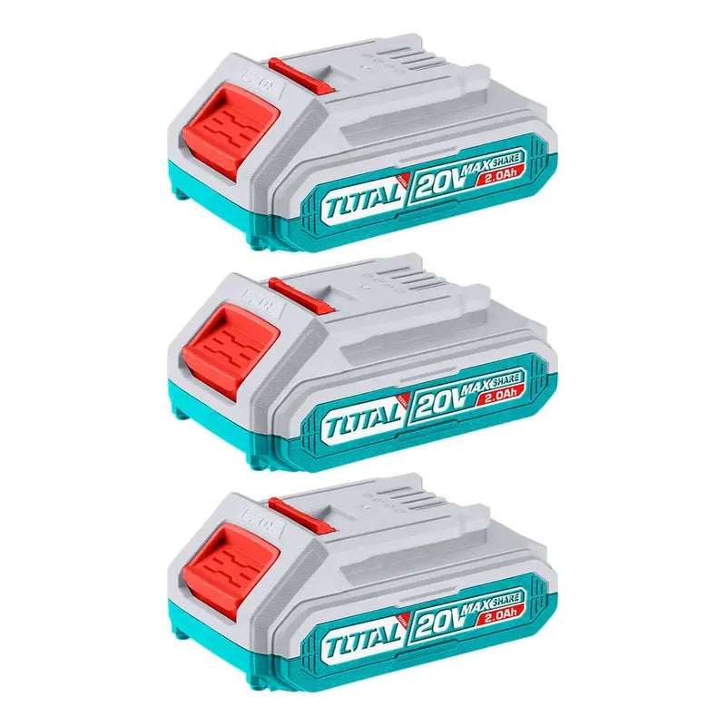 Pack 3 Baterías De Litio-ion 20v 2 Amperes Industrial Total
