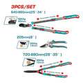 Kit Tijeras Jardin 3 Piezas Total Tools Tht1593301 Turquesa