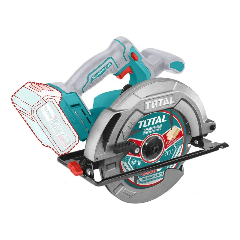 Sierra Circular Brushless 185mm + Disco Total Color Turquesa Frecuencia 50 60hz