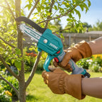 Mini Motosierra De Mano Inalámbrica Total Tgsli20581 Turquesa 5 Pulgadas 130mm Jardín Poda Con 1 Batería 2.0ah Litio-ion Y Cargador