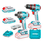 Kit Atornillador De Impacto+ Taladro 20v 2bat+ Carg Total