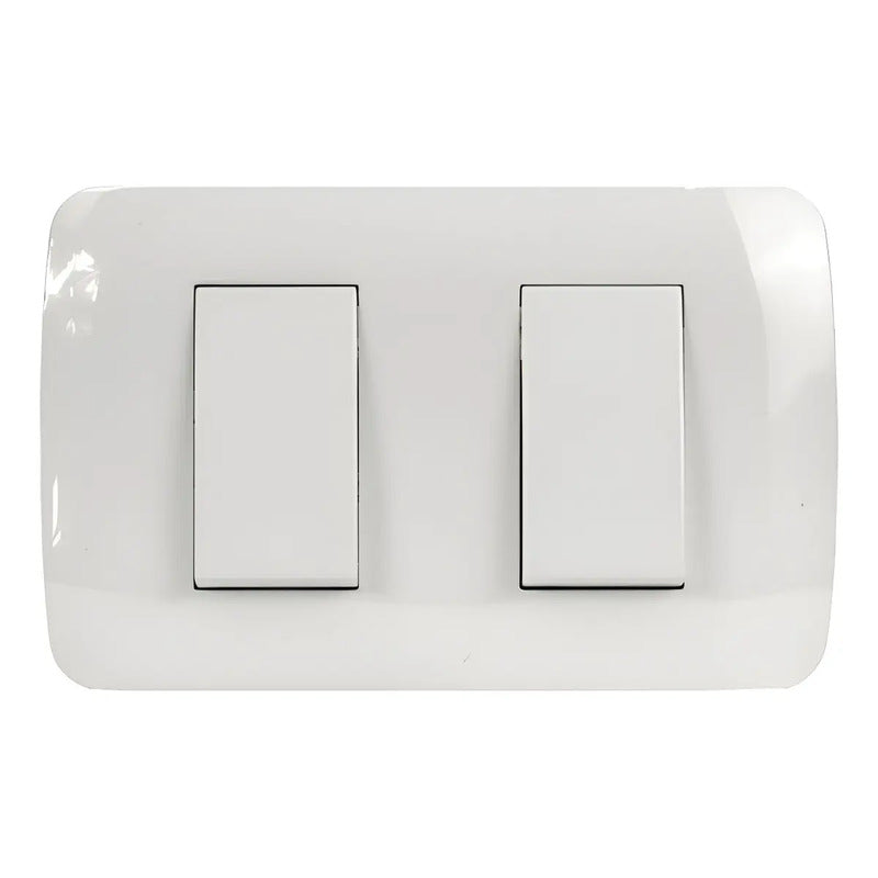 Interruptor Doble 9/15 Lexo Blanco Armado 10a Certificado Sec Para Instalaciones Eléctricas Residenciales Y Comerciales 10 A 220v
