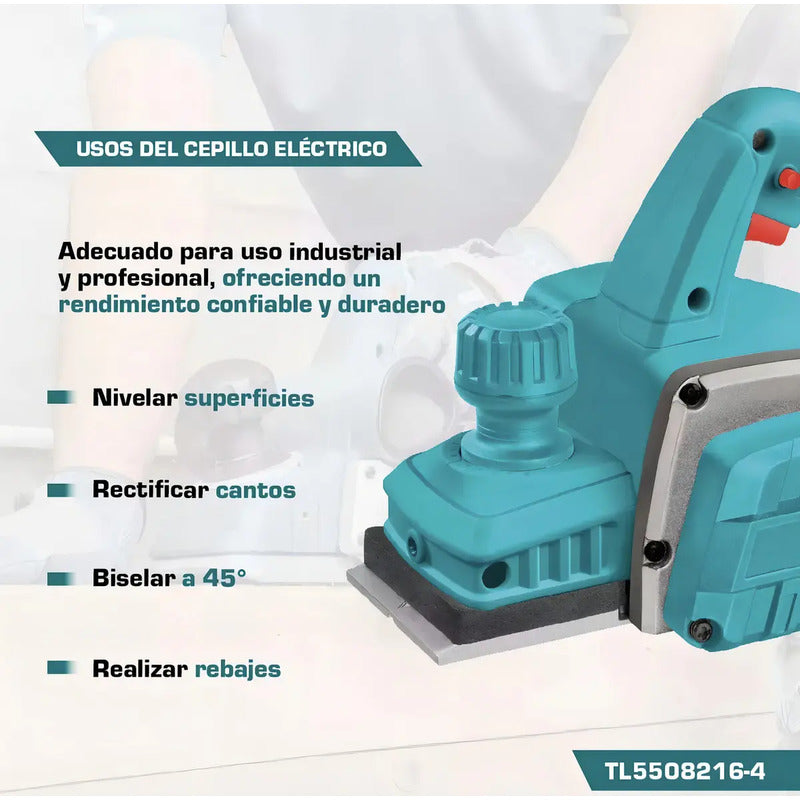 Cepillo Carpintero Electrico 550w Total Tl5508216 Color Azul Petróleo